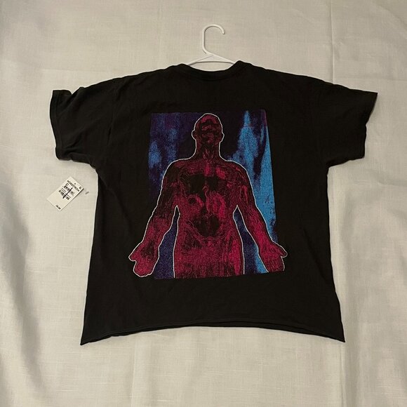 Nirvana Vintage Silver Men's T-Shirt in Charcoal Pigment Dye Size Medium - Picture 2 of 6